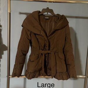 CoffeeShop Women's Brown Puffer Jacket